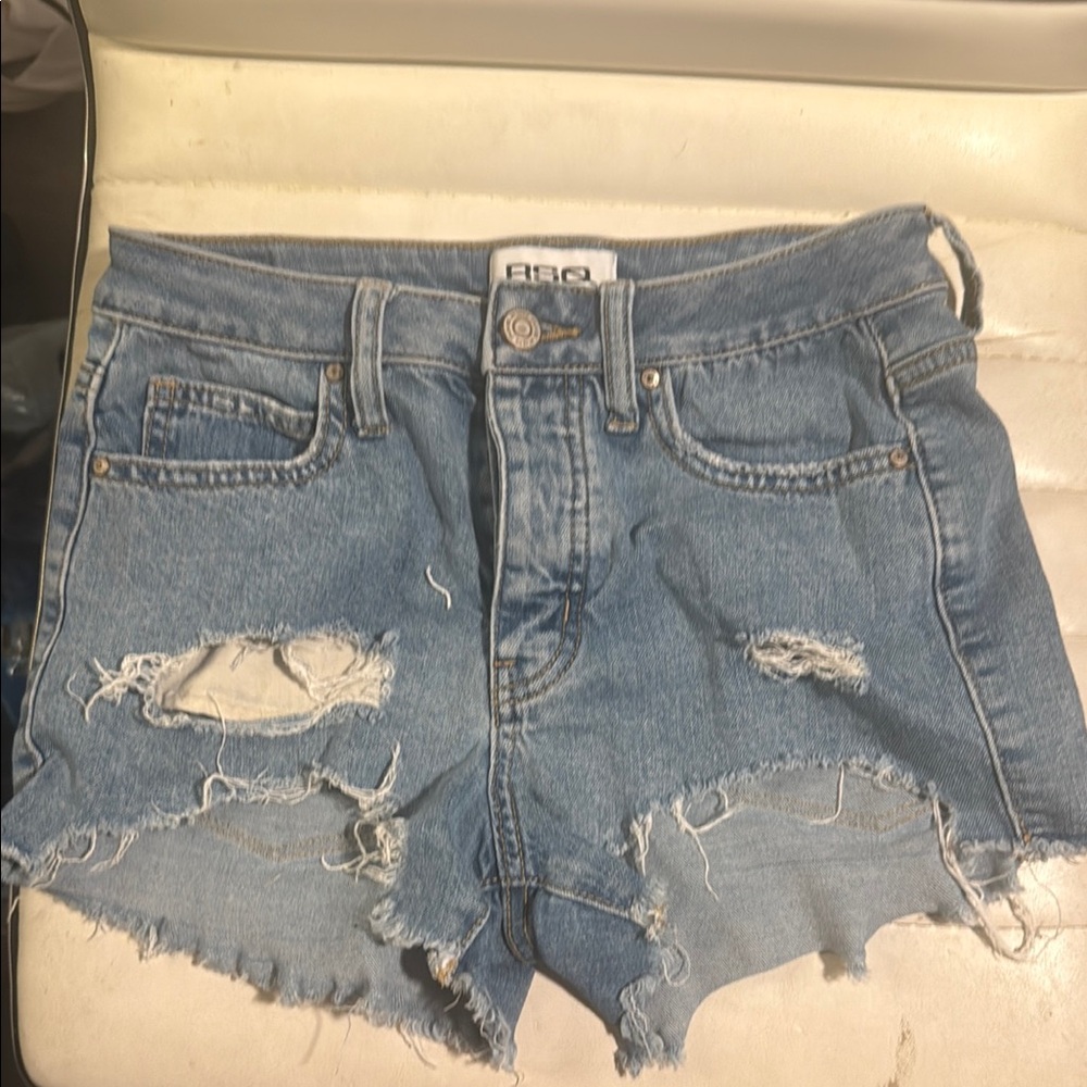 RSQ Blue Distressed Jean Shorts Cut-Off Style